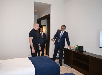Prezident İlham Əliyev Xankəndidə əsaslı təmir və bərpadan sonra “Palace” hotelinin açılışında iştirak edib