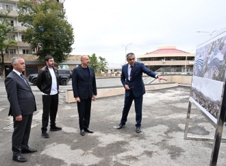 Prezident İlham Əliyev Xankəndi şəhərində “Bulud” hotelində aparılan təmir-bərpa işləri ilə tanış olub