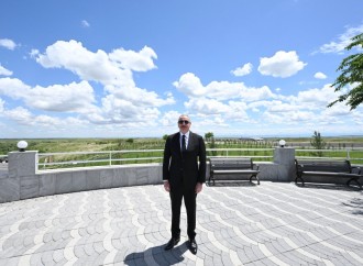Prezident İlham Əliyev Füzuli rayonunda Köndələnçay su anbarları kompleksinin təmir-bərpadan sonra açılışında iştirak edib