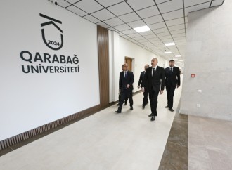 Prezident İlham Əliyev Qarabağ Universitetinin təmirdən sonra açılışında iştirak edib