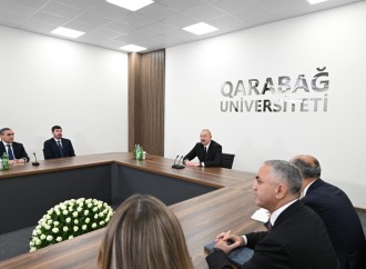 Prezident İlham Əliyev Qarabağ Universitetinin təmirdən sonra açılışında iştirak edib