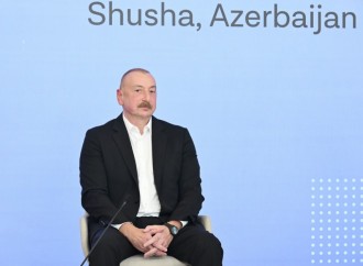 Prezident İlham Əliyev Şuşada 2-ci Qlobal Media Forumunda çıxış edir
