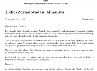 Xaricdə Yaşayan Azərbaycanlı Alimlərin Forumunun iştirakçıları Prezident İlham Əliyevə təşəkkür ediblər